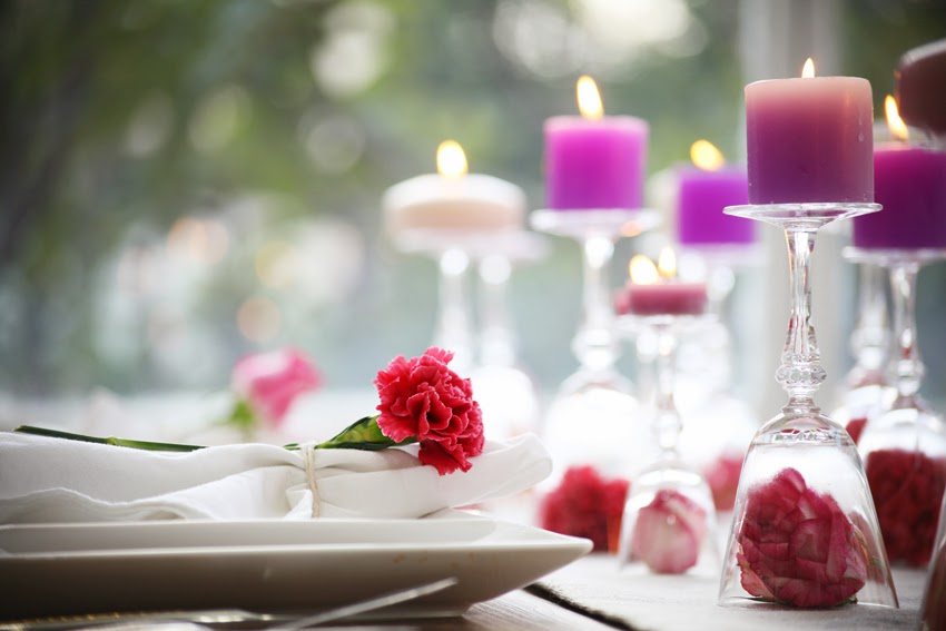 decor valentine day with candles decor valentine day with candles