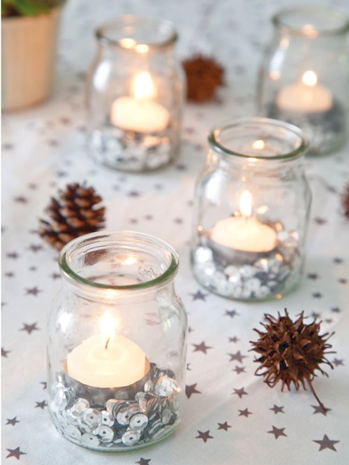 original an simple new year decoration with candles original an simple new year decoration with candles