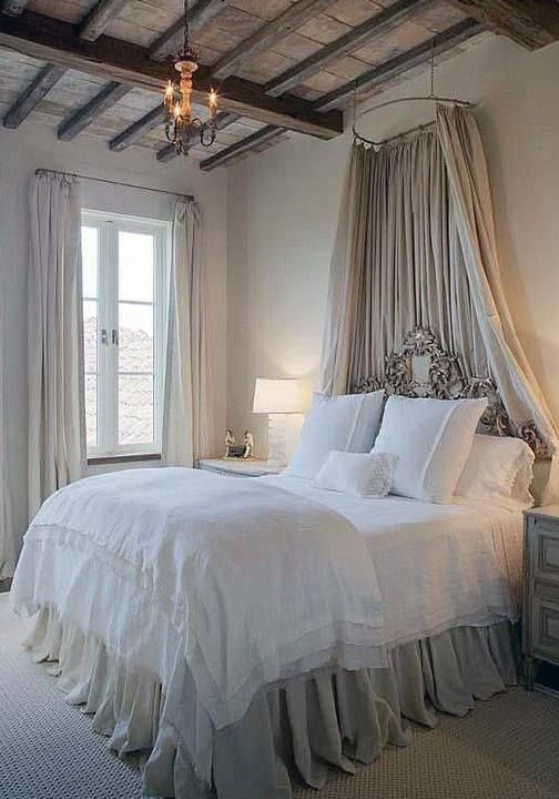 bed with textil